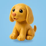 The ClayPals app icon: a yellow clay puppy on a sky-blue ground.