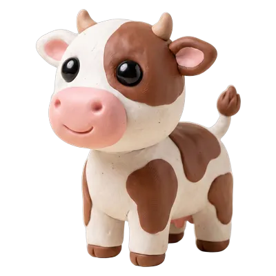 A clay cow.