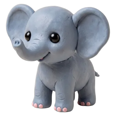 A clay elephant.