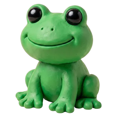 A clay frog.