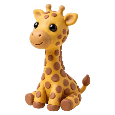 A clay giraffe.