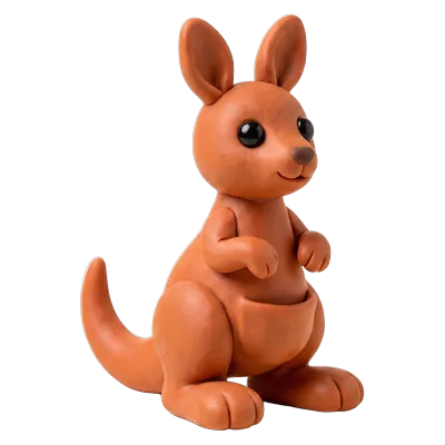 A clay kangaroo.