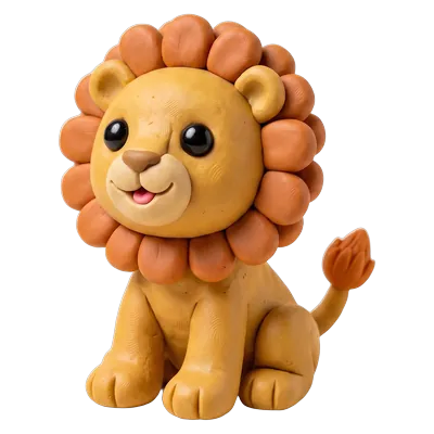 A clay lion.