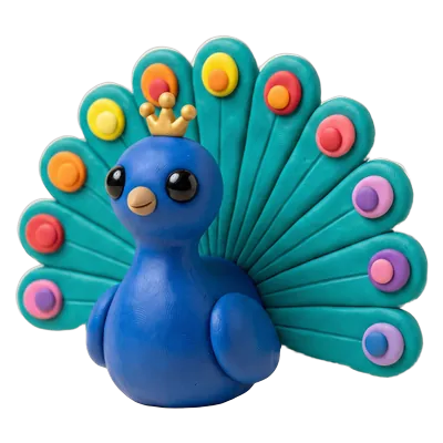 A clay peacock.