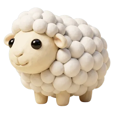 A clay sheep.