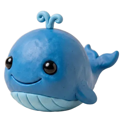 A clay whale.