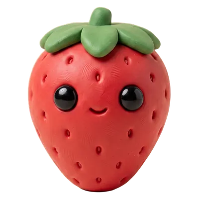 A clay strawberry.