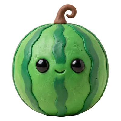 A clay watermelon.